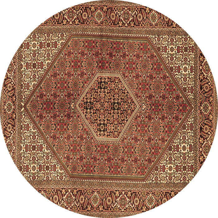Round Persian Brown Traditional Rug, tr3558brn