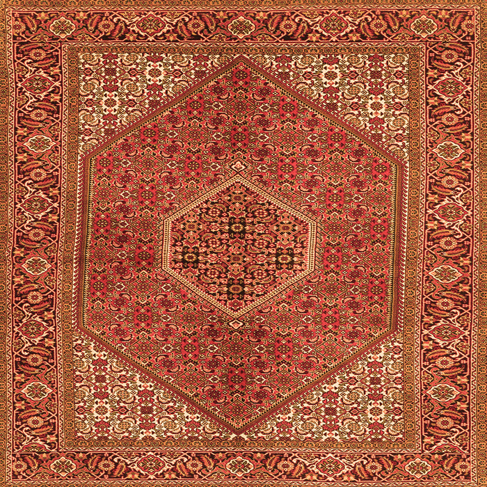 Round Machine Washable Persian Orange Traditional Area Rugs, wshtr3558org