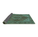 Sideview of Persian Turquoise Traditional Rug, tr3558turq