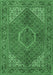 Machine Washable Persian Emerald Green Traditional Area Rugs, wshtr3558emgrn