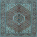 Square Machine Washable Persian Light Blue Traditional Rug, wshtr3558lblu