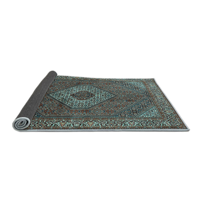 Sideview of Medallion Light Blue Traditional Rug, tr3559lblu