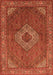 Serging Thickness of Machine Washable Medallion Orange Traditional Area Rugs, wshtr3559org