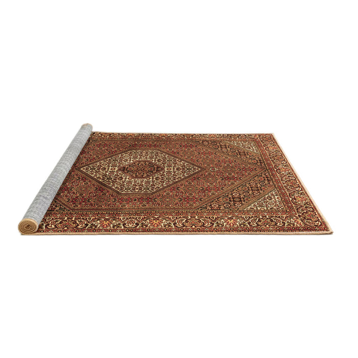Sideview of Machine Washable Medallion Brown Traditional Rug, wshtr3559brn