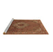 Sideview of Machine Washable Medallion Brown Traditional Rug, wshtr3559brn