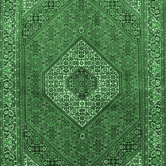 Machine Washable Medallion Emerald Green Traditional Area Rugs, wshtr3559emgrn