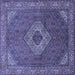 Square Medallion Blue Traditional Rug, tr3559blu