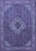 Machine Washable Medallion Blue Traditional Rug, wshtr3559blu