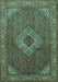 Medallion Turquoise Traditional Rug, tr3559turq