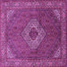 Square Medallion Purple Traditional Rug, tr3559pur