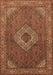 Machine Washable Medallion Brown Traditional Rug, wshtr3559brn