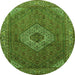 Machine Washable Medallion Green Traditional Area Rugs, wshtr3559grn
