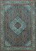 Medallion Light Blue Traditional Rug, tr3559lblu