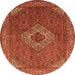 Square Medallion Orange Traditional Rug, tr3559org