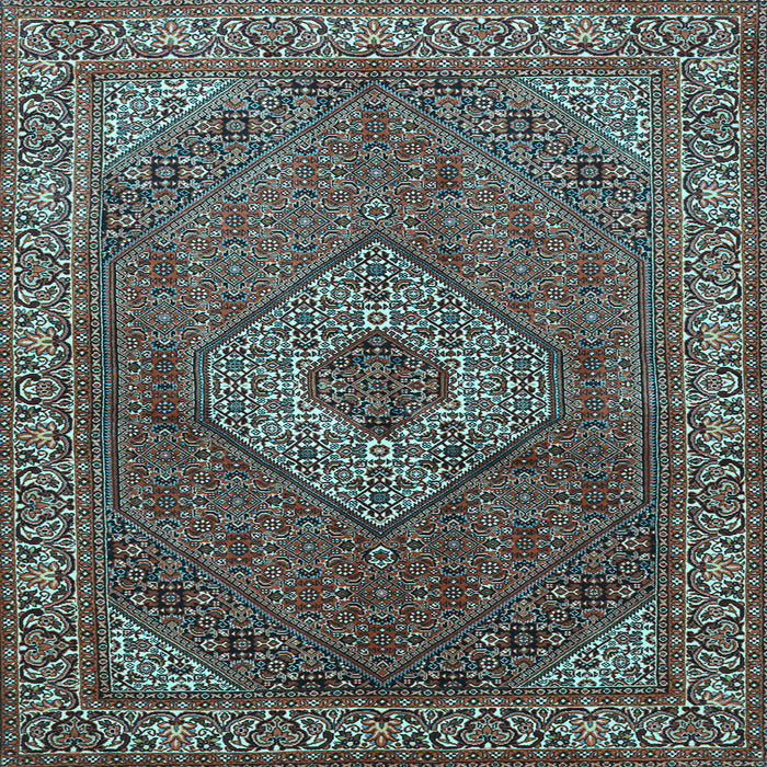 Square Medallion Light Blue Traditional Rug, tr3559lblu