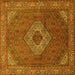 Square Medallion Yellow Traditional Rug, tr3559yw