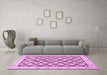 Machine Washable Persian Pink Traditional Rug in a Living Room, wshtr355pnk