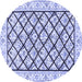 Round Persian Blue Traditional Rug, tr355blu