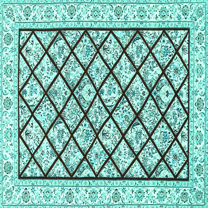 Square Persian Turquoise Traditional Rug, tr355turq