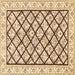 Square Persian Brown Traditional Rug, tr355brn