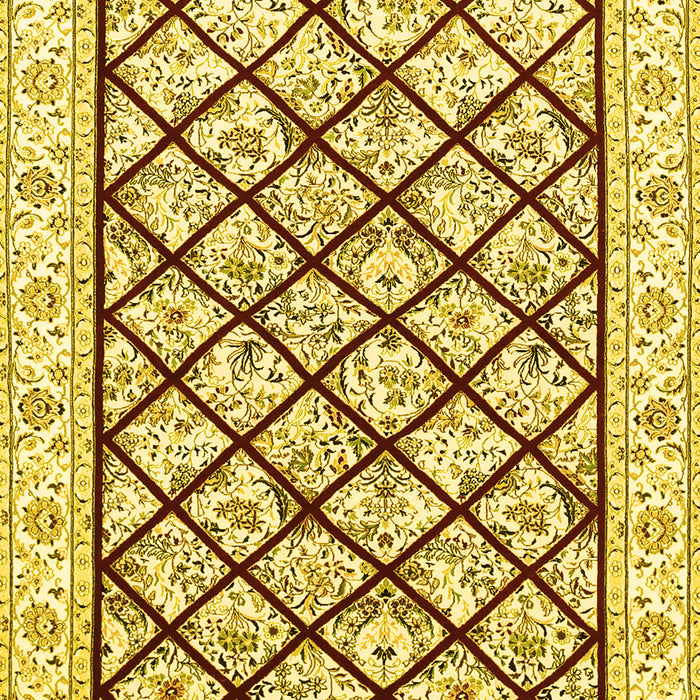 Machine Washable Persian Yellow Traditional Rug, wshtr355yw
