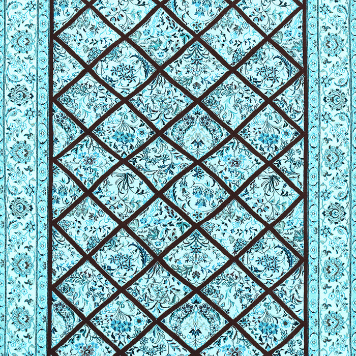 Machine Washable Persian Light Blue Traditional Rug, wshtr355lblu
