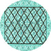 Round Persian Turquoise Traditional Rug, tr355turq