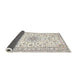 Sideview of Traditional Soft Ivory Beige Medallion Rug, tr356