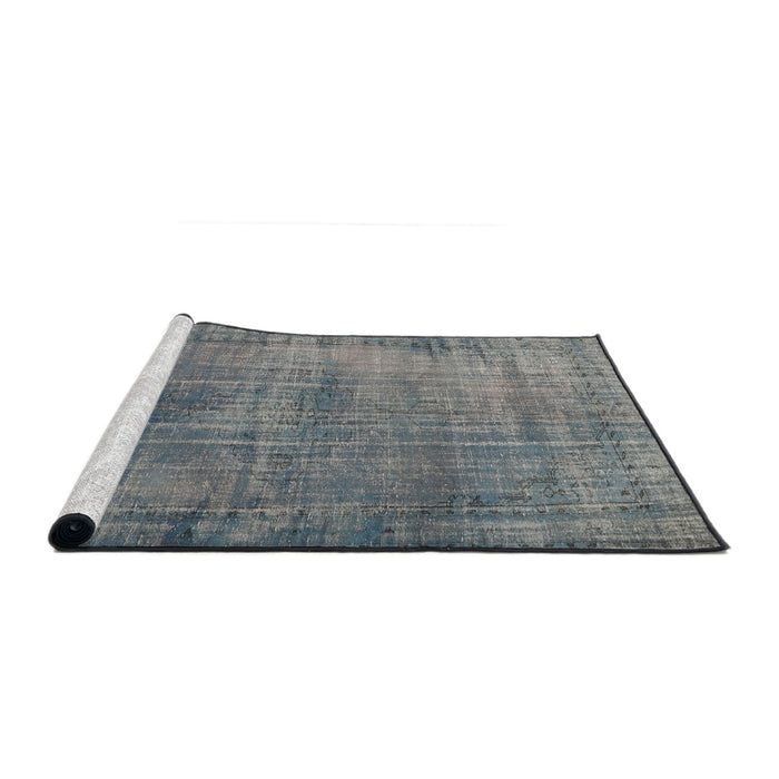 Sideview of Machine Washable Traditional Grey Gray Rug, wshtr3560