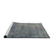 Sideview of Machine Washable Traditional Grey Gray Rug, wshtr3560