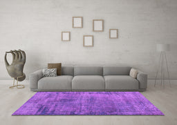 Machine Washable Persian Purple Traditional Area Rugs in a Living Room, wshtr3560pur