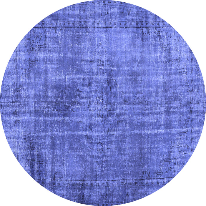 Round Persian Blue Traditional Rug, tr3560blu