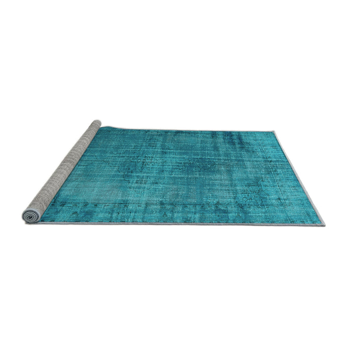 Sideview of Machine Washable Persian Light Blue Traditional Rug, wshtr3560lblu