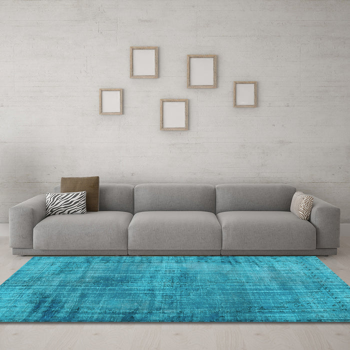 Machine Washable Persian Light Blue Traditional Rug in a Living Room, wshtr3560lblu