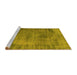 Sideview of Machine Washable Persian Yellow Traditional Rug, wshtr3560yw