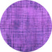 Round Machine Washable Persian Purple Traditional Area Rugs, wshtr3560pur