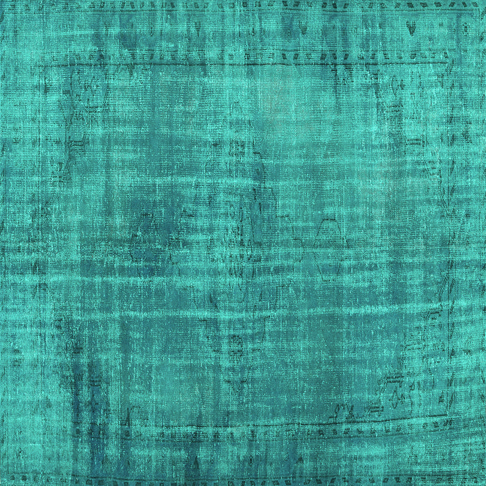 Square Machine Washable Persian Turquoise Traditional Area Rugs, wshtr3560turq