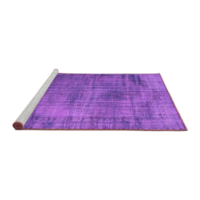 Sideview of Machine Washable Persian Purple Traditional Area Rugs, wshtr3560pur