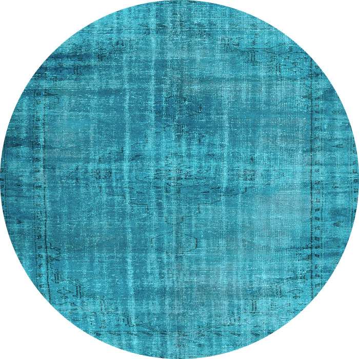 Round Machine Washable Persian Light Blue Traditional Rug, wshtr3560lblu