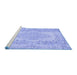 Sideview of Machine Washable Persian Blue Traditional Rug, wshtr3561blu