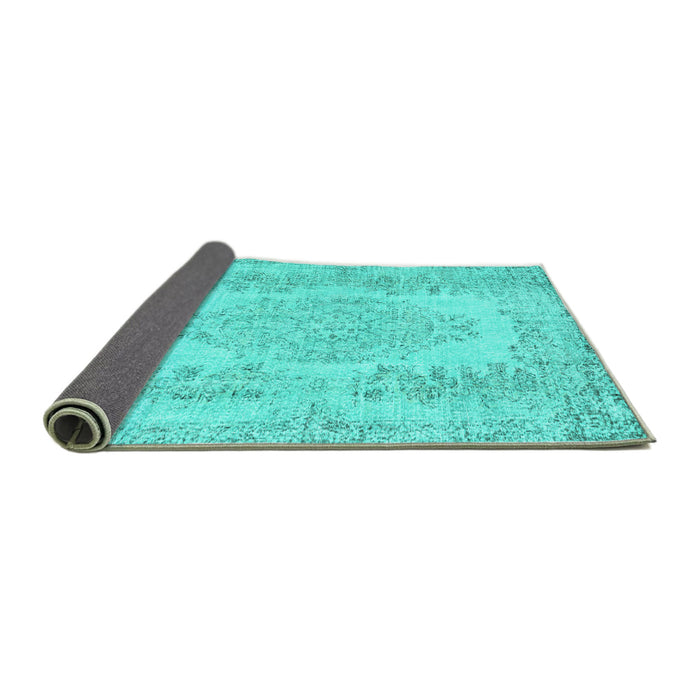 Sideview of Persian Turquoise Traditional Rug, tr3561turq
