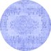 Round Persian Blue Traditional Rug, tr3561blu