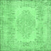 Square Persian Emerald Green Traditional Rug, tr3561emgrn