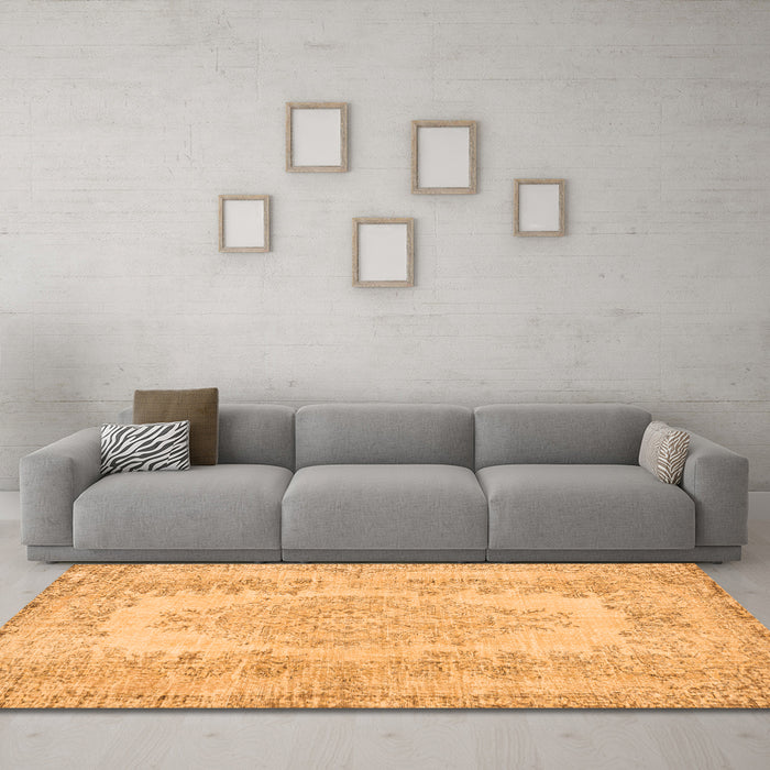 Machine Washable Persian Orange Traditional Area Rugs in a Living Room, wshtr3561org