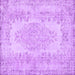 Square Machine Washable Persian Purple Traditional Area Rugs, wshtr3561pur
