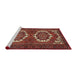 Sideview of Machine Washable Traditional Rust Pink Rug, wshtr3562