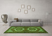 Machine Washable Persian Green Traditional Area Rugs in a Living Room,, wshtr3562grn