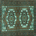 Square Machine Washable Persian Turquoise Traditional Area Rugs, wshtr3562turq