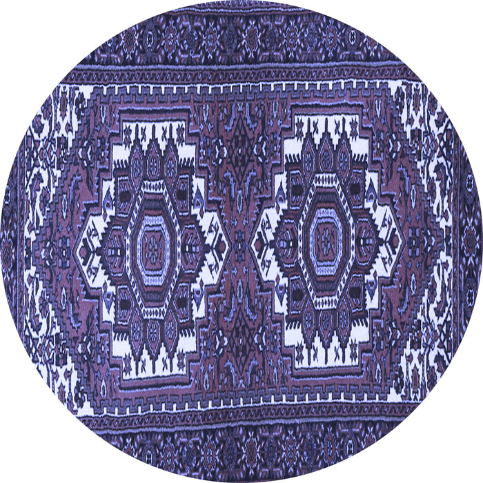 Round Persian Blue Traditional Rug, tr3562blu