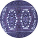 Round Persian Blue Traditional Rug, tr3562blu